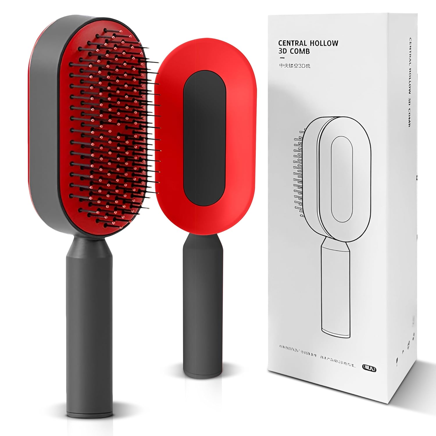 Self Cleaning Hair Brush With Nylon Bristles